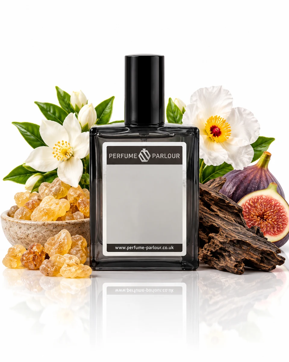Perfume Parlour Actions Count - 1480 Eau de Parfum bottle with fragrance-note elements (AI-generated)