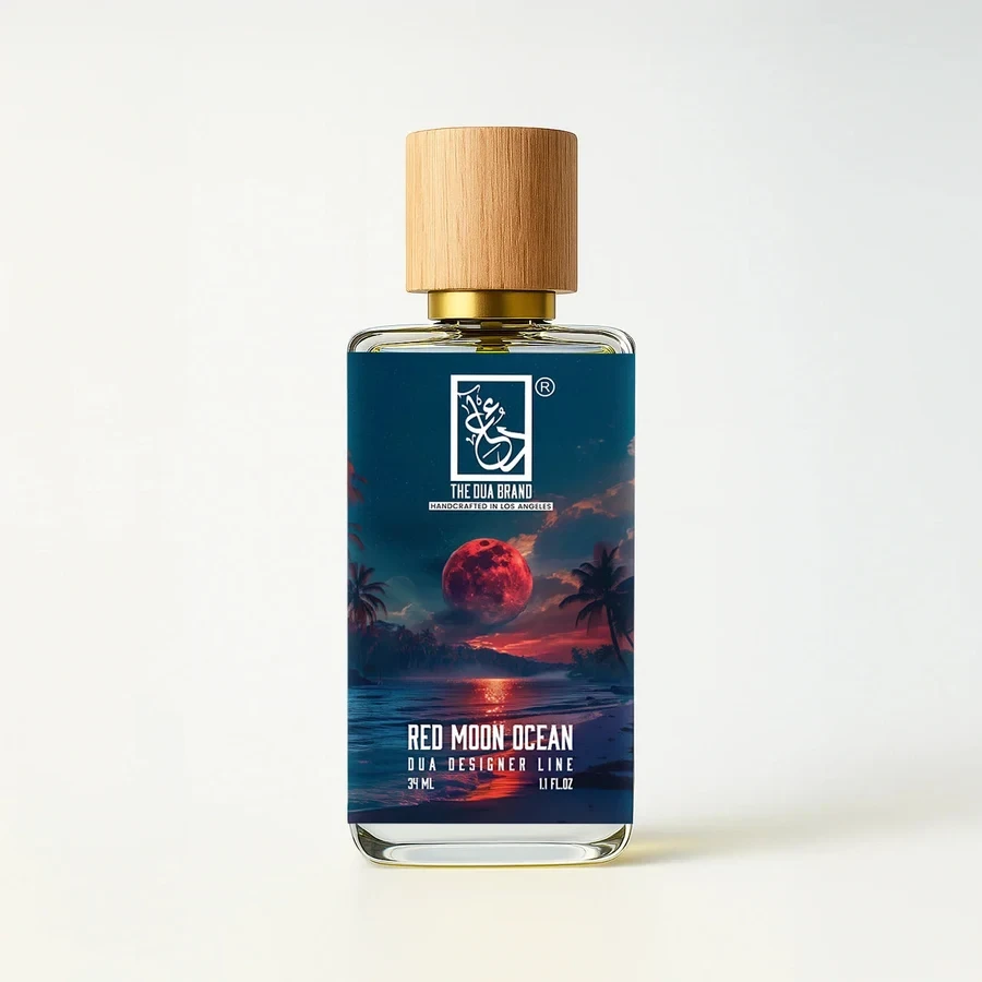 The Dua Brand Red Moon Ocean — product bottle shown by the supplier