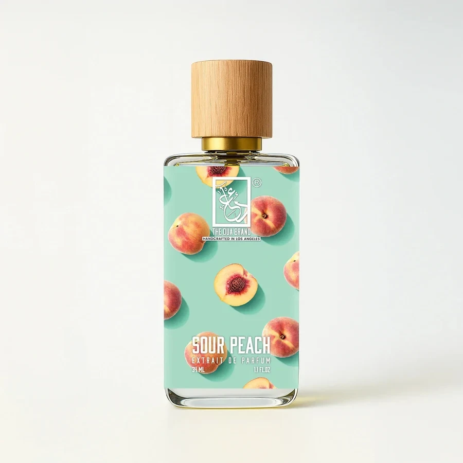 The Dua Brand Sour Peach — product bottle shown by the supplier