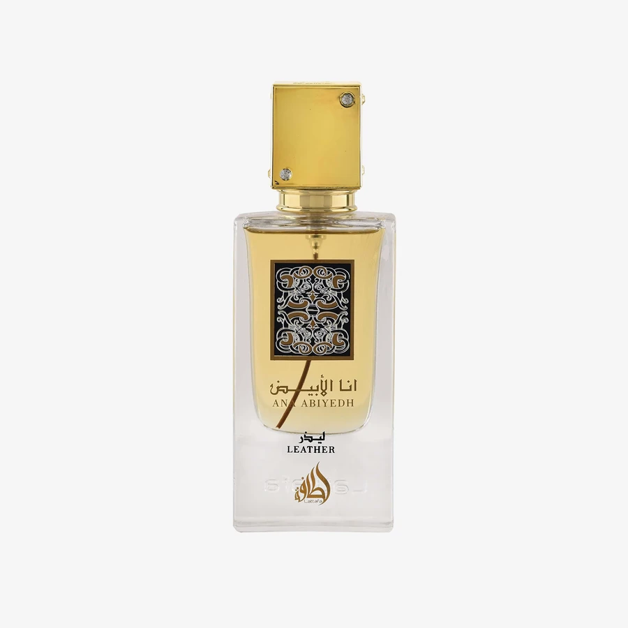 Lattafa Ana Abiyedh Leather — front-facing product bottle