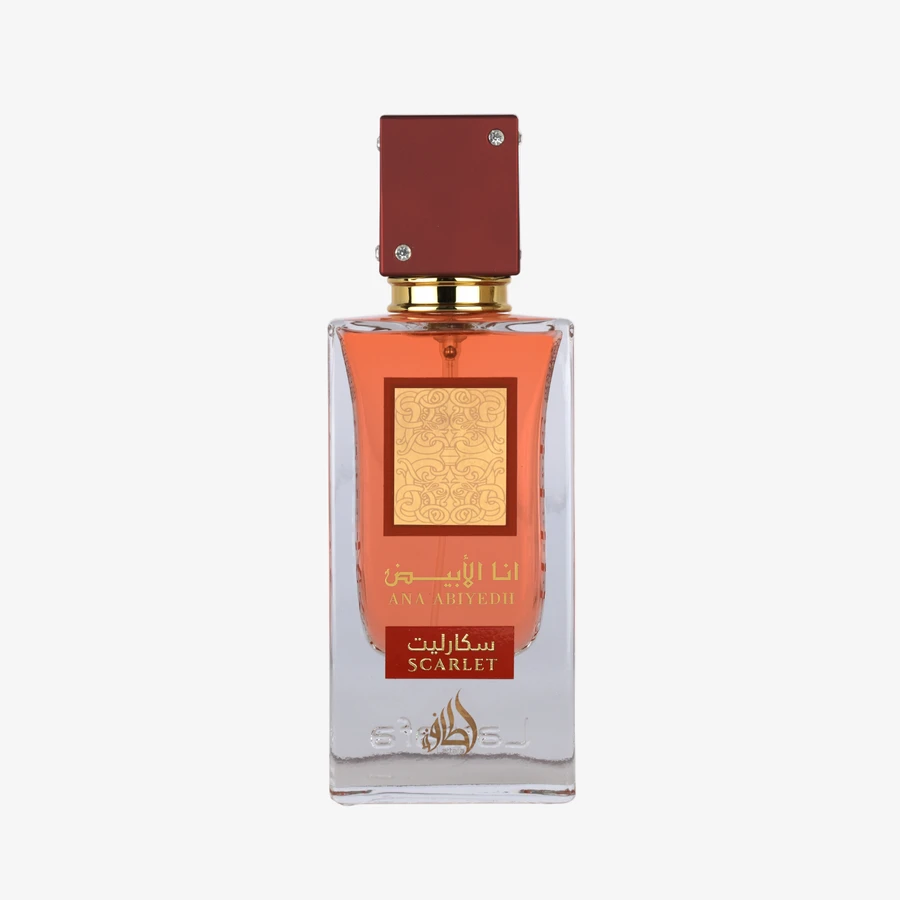 Lattafa Ana Abiyedh Scarlet — front-facing product bottle