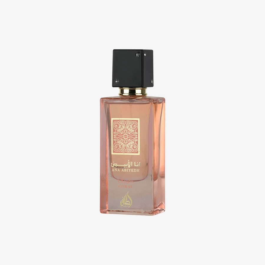 Lattafa Ana Abiyedh Coral — front-facing product bottle