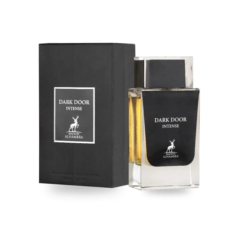 Maison Alhambra Dark Door Intense — front-facing product bottle