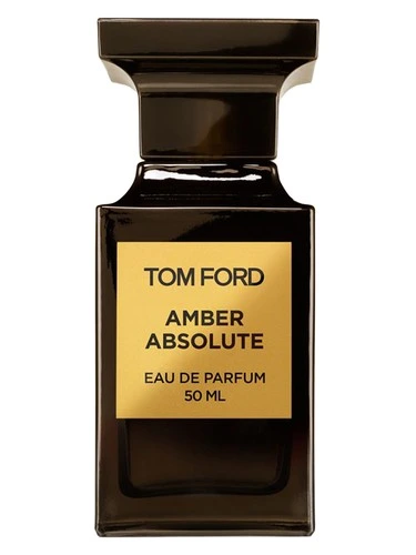 Amber Absolute perfume bottle, front label visible