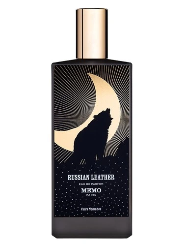 Russian Leather perfume bottle, front label visible