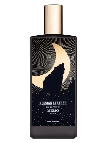 Russian Leather perfume bottle, front label visible