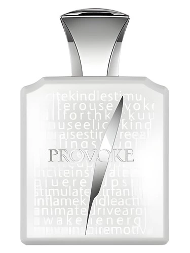 Provoke White perfume bottle, front label visible