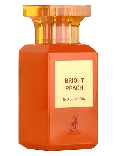 Bright Peach perfume bottle, front label visible